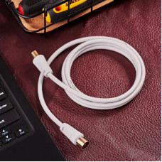 Шнур ТВ гнездо - ТВ штекер, 1,5м, белый REXANT