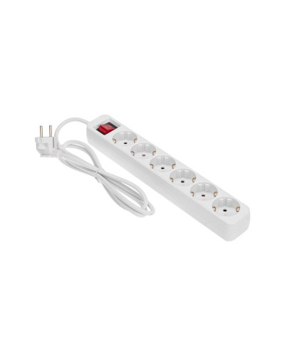 Удлинитель STANDARD 6 гнезд, 1,5м, 3х1,0мм², с/з, с выключателем, белый REXANT