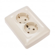 DEA Розетка 2-ая с/з с/у 16А Беж KRANZ