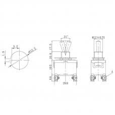 Тумблер 250V 15А (4c) ON-OFF двухполюсный (KN-201) REXANT