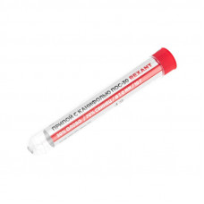 Припой с канифолью ПОС-30, 10г, Ø1мм, (олово 30%, свинец 70%), колба REXANT