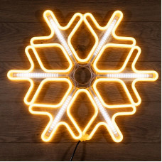 Фигура Снежинка из гибкого неона с эффектом тающих сосулек, 60х60 см, цвет свечения теплый белый/белый NEON-NIGHT