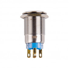 Кнопка  антивандальная Ø19 12В(LED) Б/Фикс (5с) OFF-(ON) / ON-(OFF) красная (A19-C1) REXANT