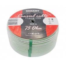 Кабель коаксиальный MARS HD, Cu/Al/CuSn, 96%, 75Ом, 100м, INDOOR, белый REXANT