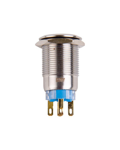 Кнопка антивандальная Ø19 250В Б/Фикс (5с) OFF-(ON)/ON-(OFF) красная (A19-C1) REXANT