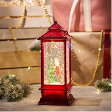 Декоративный LED-фонарь с эффектом снегопада и подсветкой Дед Мороз, теплое белое свечение NEON-NIGHT