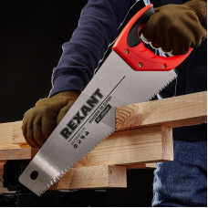 Ножовка по дереву Зубец 350мм, 7-8 TPI, каленый зуб 2D, двухкомпонентная рукоятка REXANT