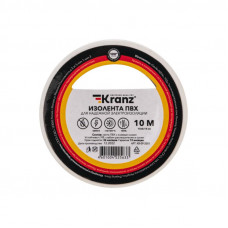 Изолента ПВХ 0,13х15мм, 10м, белая KRANZ