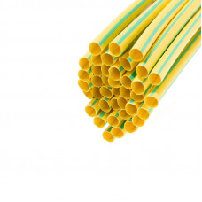 Трубка термоусаживаемая ТУТ нг 6,0/3,0мм, желто-зеленая, упаковка 50 шт. по 1м REXANT