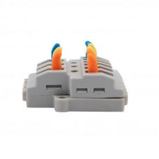 Клемма СМК 3х2 проходная разветвительная 3 полюса, с монтажной площадкой (1 ввод, 2 вывода на полюс), (5 шт./уп.) REXANT