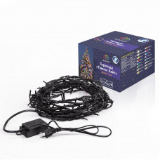 Гирлянда Нить управляемая 10м 100 LED ОРАНЖЕВЫЙ черный ПВХ IP65 свечение с динамикой 230В контроллер в комплекте NEON-NIGHT