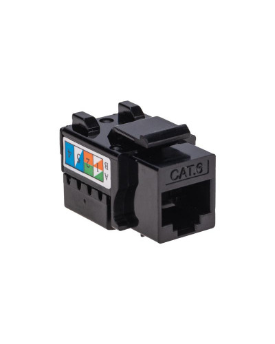 Модуль Keystone Jack RJ-45(8P8C), UTP неэкранированный, CAT 6, тип 90 градусов, черный REXANT PRO