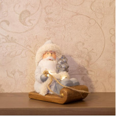 Керамическая фигурка Дед Мороз на санях 13x9,5x14 см