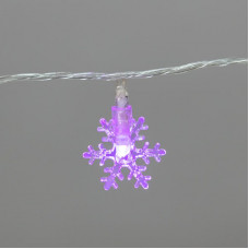 Гирлянда светодиодная Снежинки большие 5м, 20LED, IP20, прозрачный провод, свечение мульти (RG/RB), мигание, 230В NEON-NIGHT