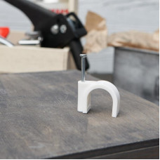 Крепеж кабеля круглый 20мм, белый (50 шт/уп) REXANT