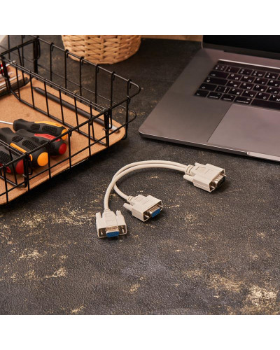 Переходник штекер VGA - 2 гнезда VGA, провод REXANT