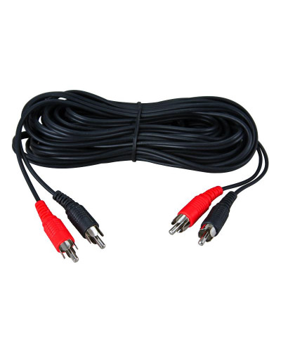 Шнур 2 RCA - 2 RCA, 10м, черный REXANT