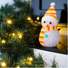 Фигура светодиодная Снеговик 17см, RGB