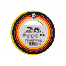Изолента ПВХ 0,13х15мм, 25м, желто-зеленая KRANZ