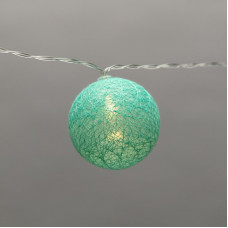 Тайские фонарики Пудра 1,5 м, прозрачный ПВХ, 10 LED, теплый белый, питание 2 х АА (батарейки не в комплекте)