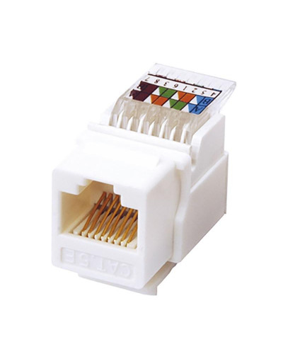 Модуль Keystone Jack RJ-45(8P8C), UTP, CAT 5e, тип 180 градусов, самозажимной, белый REXANT