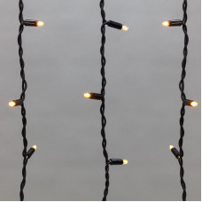 Гирлянда светодиодная Бахрома (Айсикл) 5,6x0,9м 240 LED ЖЕЛТЫЙ черный каучук 2,3мм IP67 постоянное свечение 230В нужен блок 315-000 NEON-NIGHT