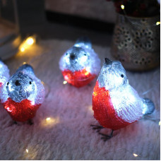 Акриловая светодиодная фигура Семья снегирей 16х9х13 см, 40 LED, IP20, 3хАА NEON-NIGHT