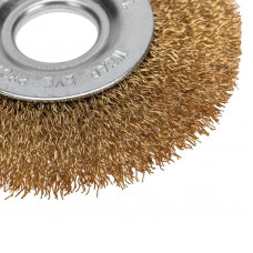 Щетка дисковая для УШМ, витая латунированная проволока, 100мм, отв. 22,23мм KRANZ