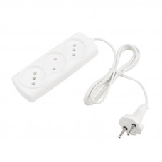 Удлинитель STANDARD 3 гнезда, 1,5м, 2х0,75мм², б/з, белый PROconnect