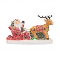 Керамическая фигурка Дед Мороз в санях 30,5х12,2х17,2 см