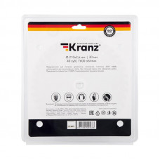 Диск пильный  210 мм х 40 зуб х 30 мм KRANZ