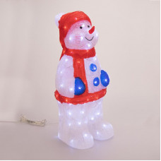 Акриловая светодиодная фигура Снеговик в синих варежках 31х25х59 см, IP65, понижающий трансформатор в комплекте NEON-NIGHT