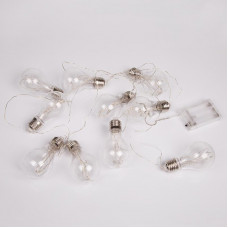 Гирлянда светодиодная Ретро-лампы 3 м, белое свечение, батарейки 3хАА NEON-NIGHT