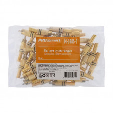 Разъем штекер RCA металл пайка черный/красный, Gold PROconnect