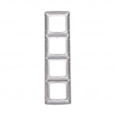 DEA Рамка 4-я горизонтальная Серебряный металлик KRANZ