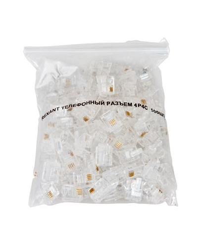 Разъем телефонный UTP, RJ-9 (4P4C), CAT 3 REXANT