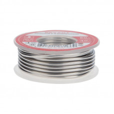 Припой с канифолью, 100г, Ø2мм, (олово 60%, свинец 40%), катушка, блистер REXANT