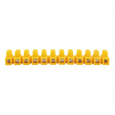 Клеммная винтовая колодка KВ-12 4-12, ток 16 A, полипропилен желтый REXANT (10 шт./уп.)