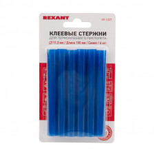 Стержни клеевые Ø11мм, 100мм, синие (6 шт/уп), блистер REXANT