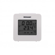 Термометр электронный с часами и беспроводным выносным датчиком REXANT