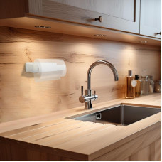 Держатель для бумажных полотенец, настенный, монтаж без сверления, белый REXANT