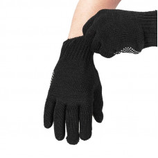 Перчатки полушерстяные с покрытием ПВХ «Зима», 7 нитей, 75-77 г, черные