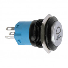 Кнопка  антивандальная Ø19 Фикс 12В (2с) ON-OFF зеленая (Противотуманки)  REXANT