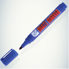 Маркер перманентный Multi Marker 3мм, синий, пулевидный Crown