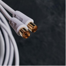 Шнур ТВ гнездо - ТВ штекер, 10м, белый REXANT