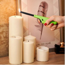 Бытовая газовая пьезозажигалка с классическим пламенем многоразовая (1 шт.) зеленая СК-306 СОКОЛ