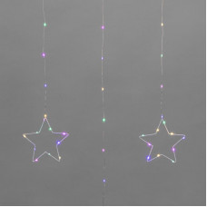 Гирлянда Светодиодный занавес из росы с фигурами Звезд МУЛЬТИКОЛОР IP20 USB + пульт управления NEON-NIGHT