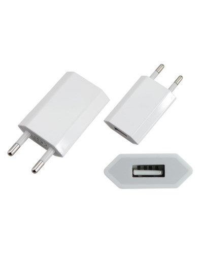 Сетевое зарядное устройство iPhone/iPod USB белое (СЗУ) (5 V, 1000 mA) REXANT