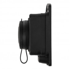 Розетка влагозащищенная с крышкой 1 гнездо, 2Р+РЕ, 230В, с/3, 16А, IP44, каучук, черная PROconnect