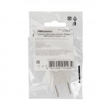 Адаптер сетевой (переходник) с Евро А/F на тонкую вилку С1 плоский «Тефаль» 6А б/з белый PROCONNECT (пакет БОПП 1 шт/уп.)